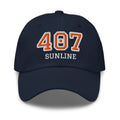 Sunline 407 Collegiate Dad Cap in Navy, embroidered Sunline 407 Collegiate logo, Central Florida streetwear dad cap