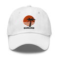 Sunline Palm Sun Dad Cap in White, embroidered Sunline Palm Sun logo, Central Florida streetwear dad cap