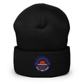 Sunline FLA Badge Beanie in Black, embroidered Sunline FLA Badge logo, Central Florida streetwear beanie