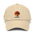 Sunline Palm Sun Washed Cap in Khaki, front view with embroidered Palm Sun design