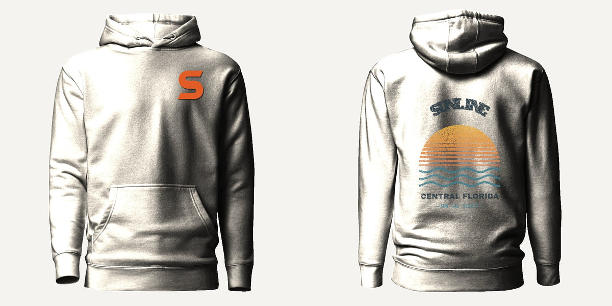 Sunline Sun-Faded Waves Hoodie in Bone, front and back view, Sunline Central Florida streetwear hoodie