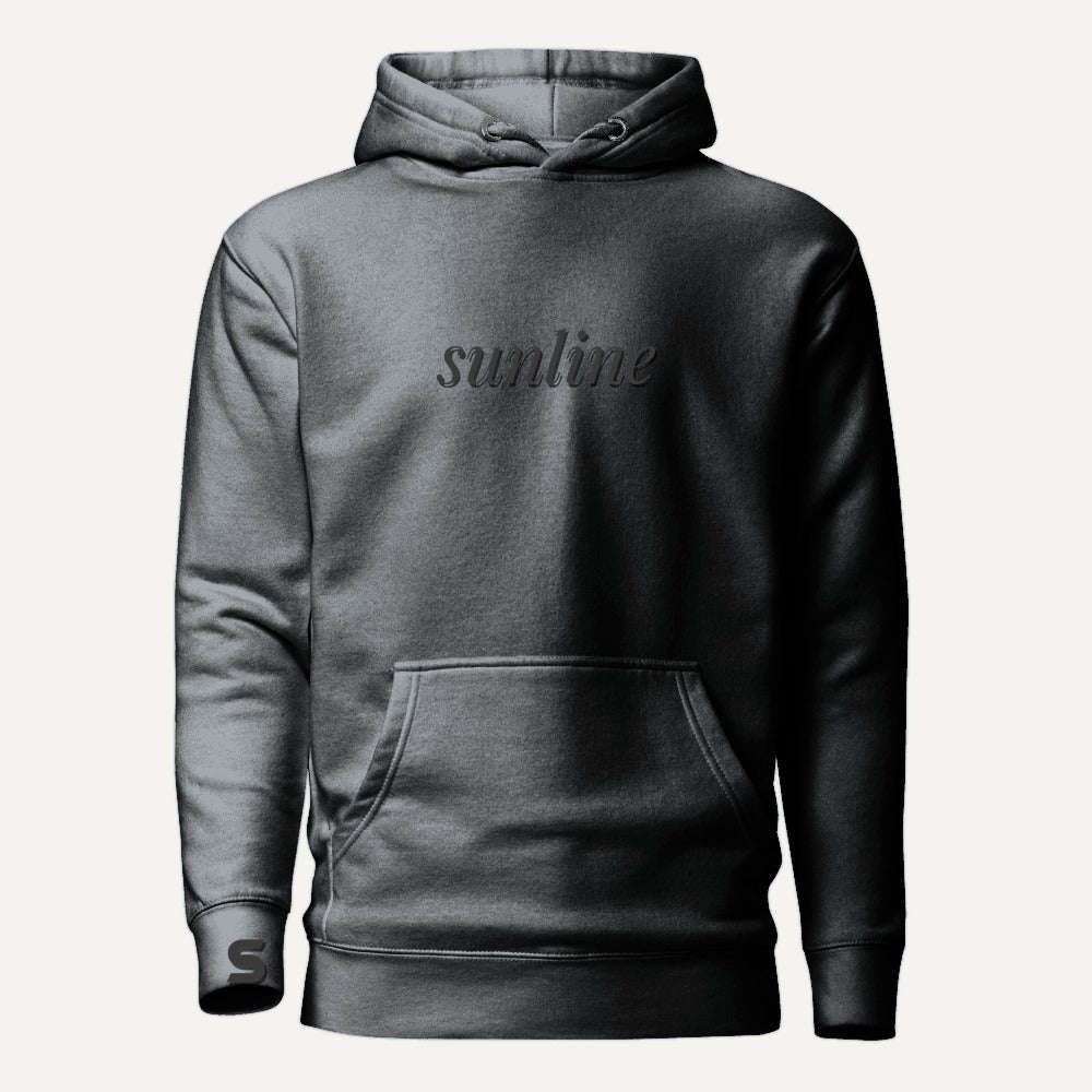 Sunline Tonal Minimal Hoodie in Carbon Grey, front view, Sunline Central Florida streetwear hoodie