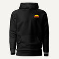 Sunline Golden Hour Society Hoodie in Black, front view, Sunline Central Florida streetwear hoodie
