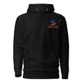 Sunline Hoodie in Black, embroidered teal and orange Sunline split-S sun logo, Central Florida streetwear hoodie