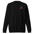 Sunline Premium Crewneck in Black, embroidered teal and orange Sunline split-S sun logo, Central Florida streetwear crewneck
