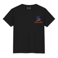Sunline Youth Heavyweight Tee in Black, embroidered teal and orange Sunline split-S sun logo, Central Florida streetwear t-shirt